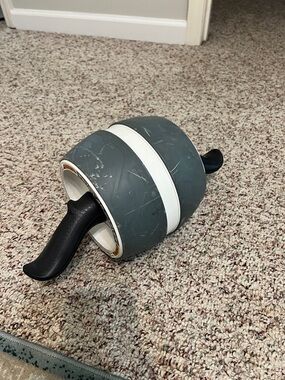 Double Wheel Ab Roller with Comfort Handles - Gray & White